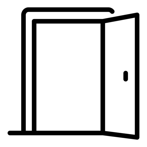 Icône de porte ouverte, style contour — Image vectorielle
