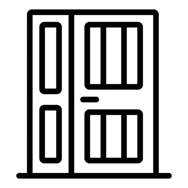 Icône de porte d'entrée fermée, style contour — Image vectorielle