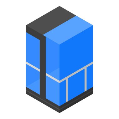 Mavi asansör simgesi, izometrik biçim