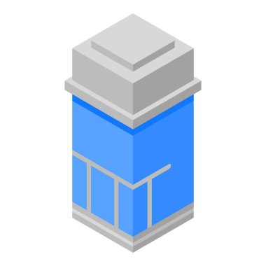 Ofis asansörü simgesi, izometrik biçim