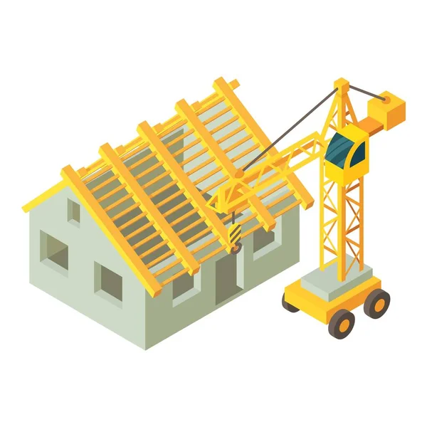 Ícone de construção da casa, estilo isométrico — Vetor de Stock