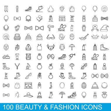 100 güzellik ve moda simgesi seti, taslak biçimi