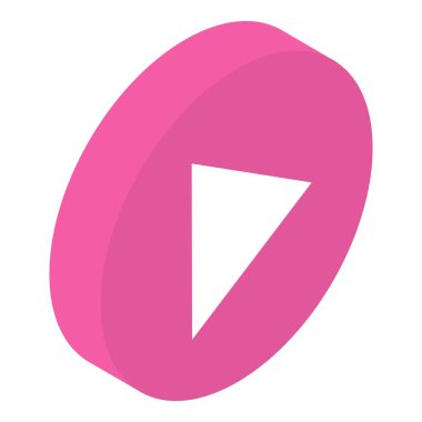 Video düğmesi simgesi, isometrik stil oynat