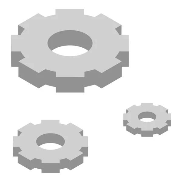 Icono del sistema de ruedas de engranaje, estilo isométrico — Vector de stock