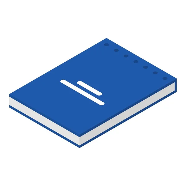 Icona del libro della scuola blu, stile isometrico — Vettoriale Stock