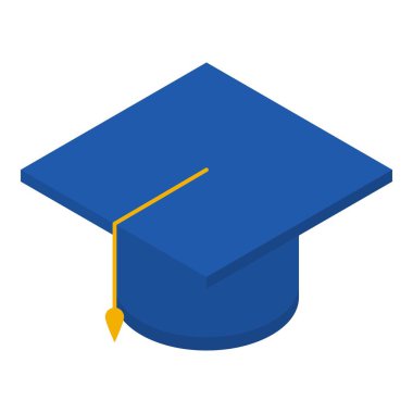 Mezun şapka kutsal kişilerin resmi, izometrik stili