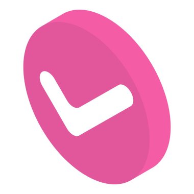 Onaylanmış çember işareti simgesi, izometrik biçim