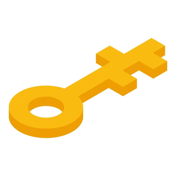 Icono de la llave de oro, estilo isométrico — Archivo Imágenes Vectoriales