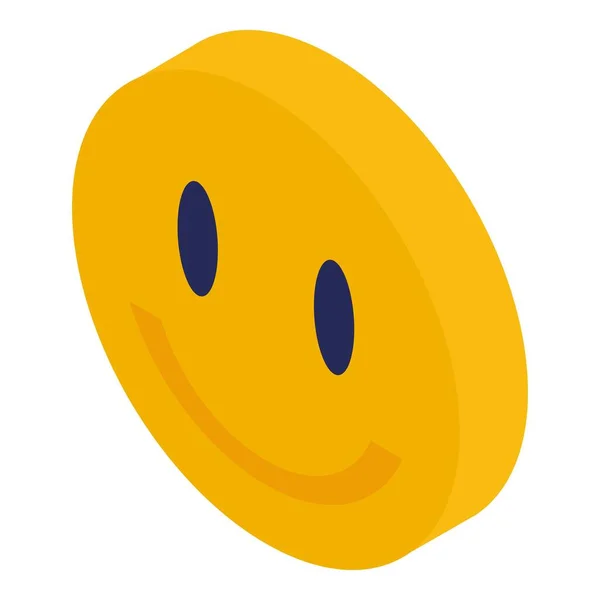Icona emoji sorridente, stile isometrico — Vettoriale Stock