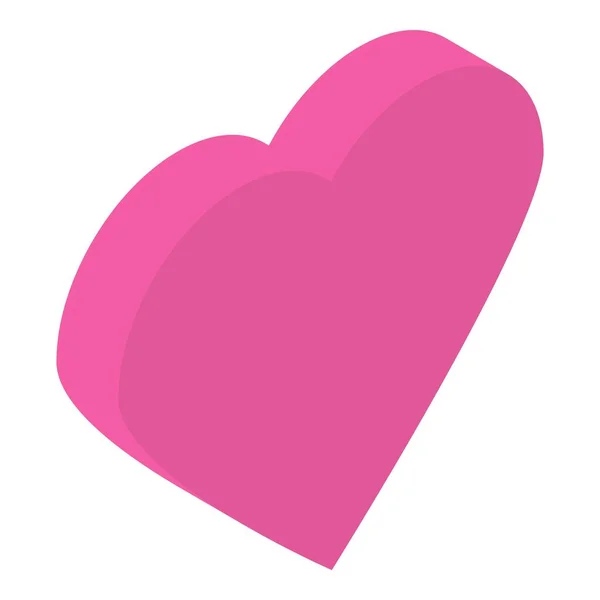 Rosa hjärta ikon, isometrisk stil — Stock vektor