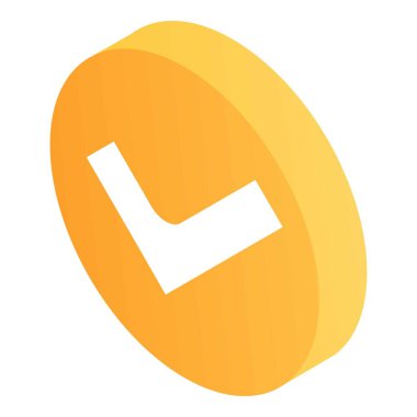 Onaylanmış altın işaret simgesi, izometrik biçim