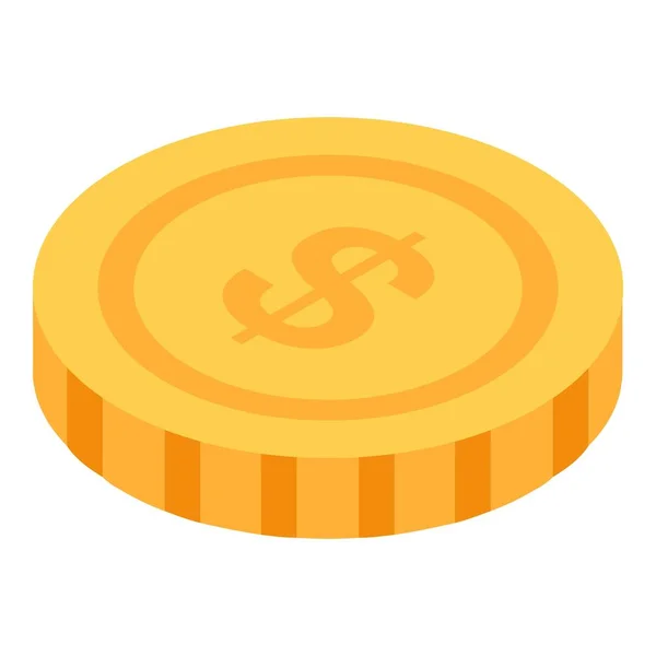 Ikona zlaté mince, izometrický styl — Stockový vektor