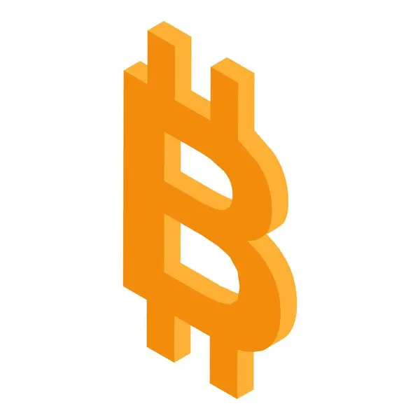 Bitcoin işaret simgesi, izometrik biçim — Stok Vektör