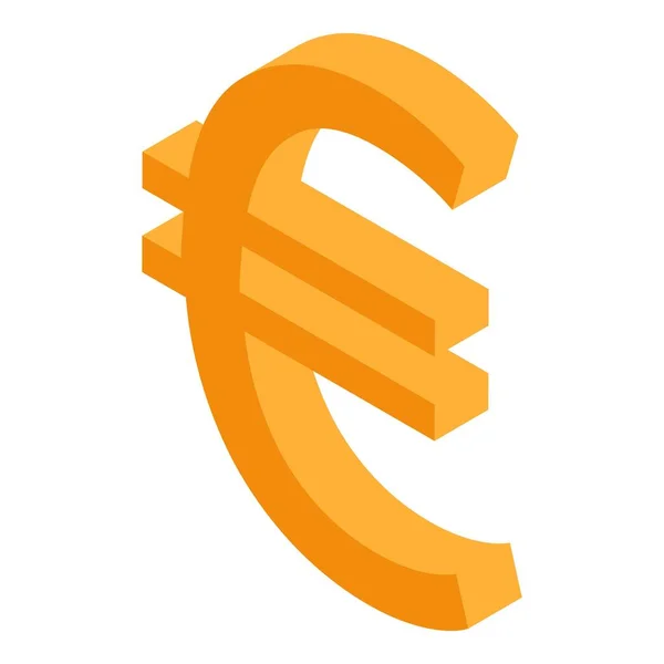 Euro money sign icon, isometric style — Stock Vector