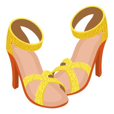 Açık parmak sandaletleri simgesi, izometrik biçim