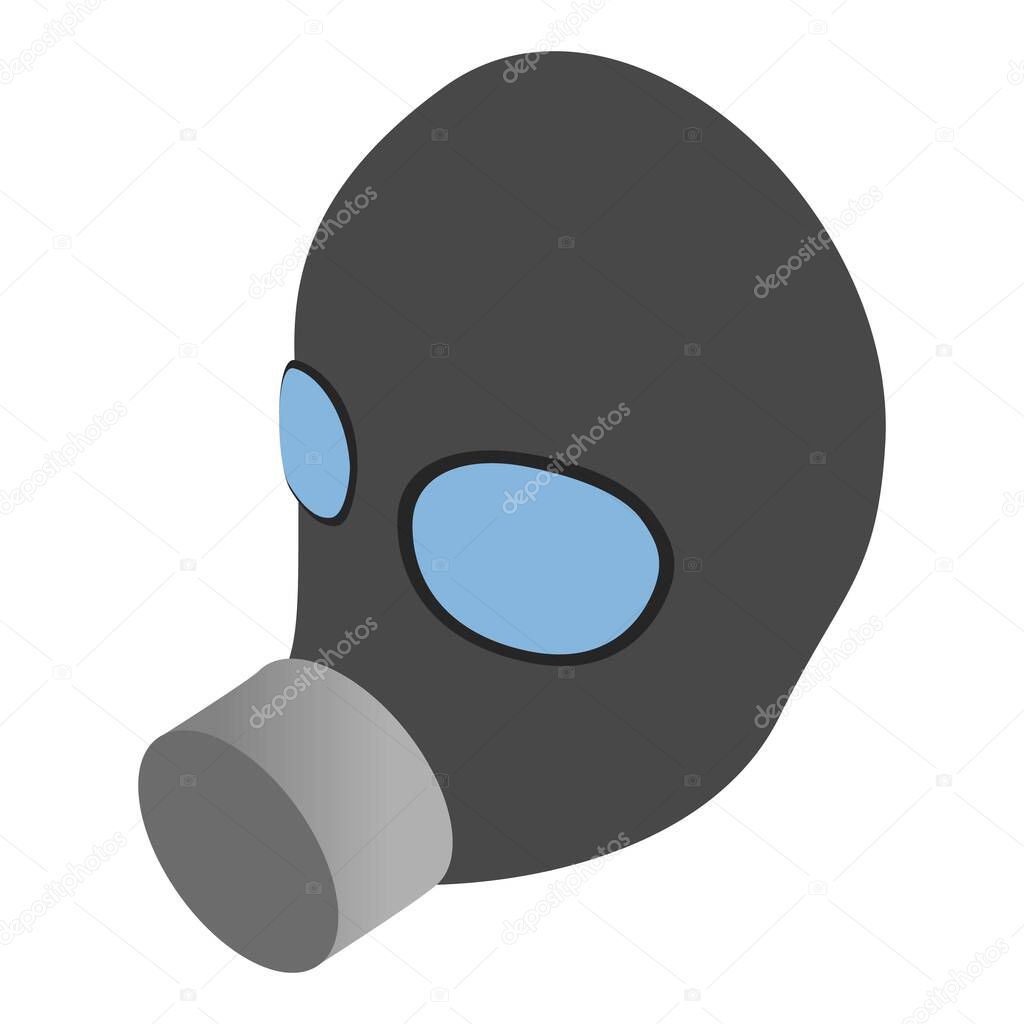 Gas mask icon, isometric style