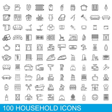 100 ev Icons set, anahat stili