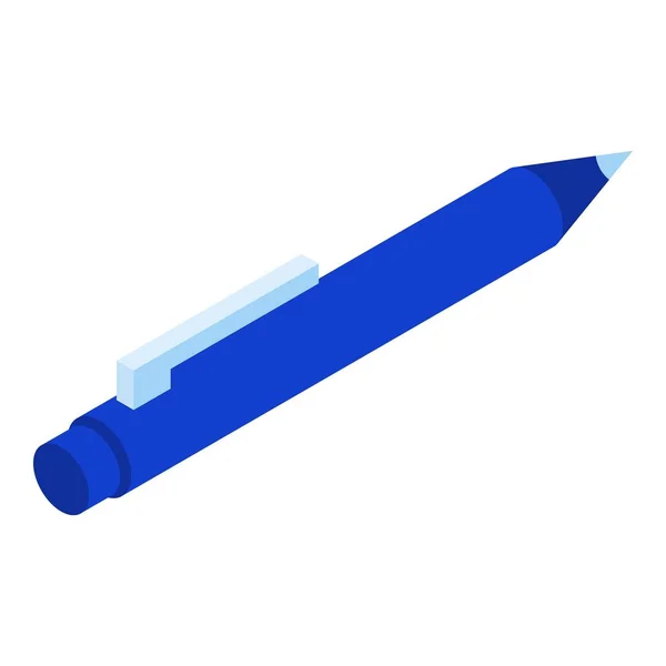 青のペン アイコン、アイソメ図スタイル — ストックベクタ