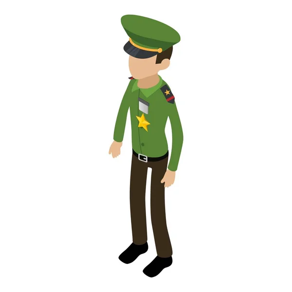 Icono general del ejército, estilo isométrico — Vector de stock