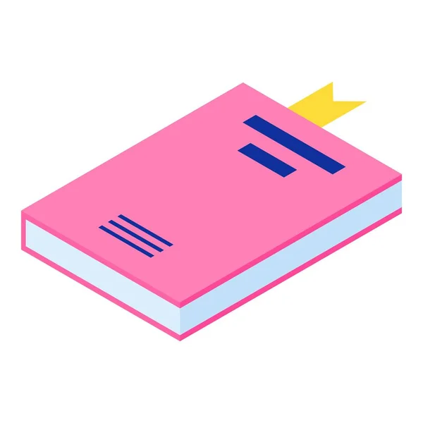 Icono de libro rosa, estilo isométrico — Vector de stock