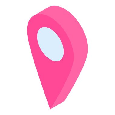 Gps pin harita simgesi, izometrik stil