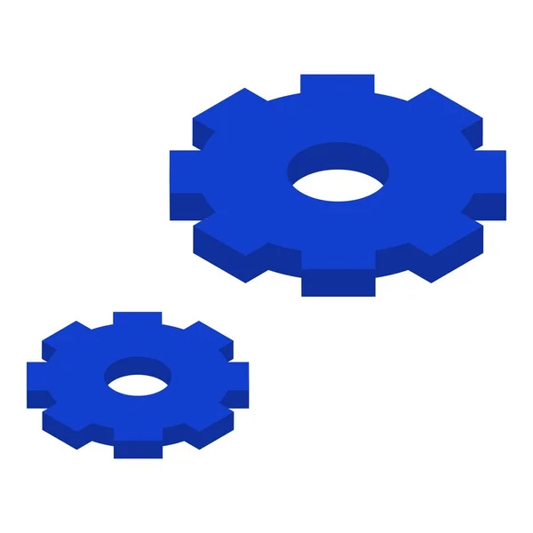 Gear wheel icon, isometric style — Stock Vector