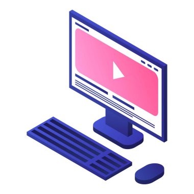 Pc masaüstü simgesi, izometrik biçim