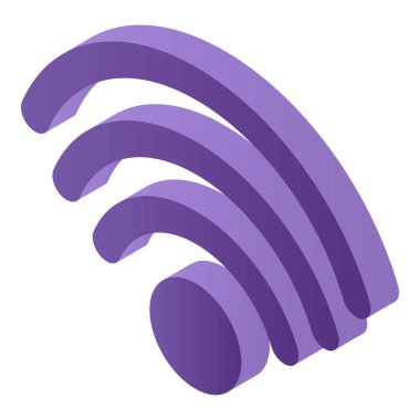 WiFi işareti simgesi, izometrik stili