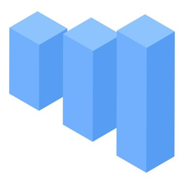 Mavi çubuk simgesi, izometrik biçim