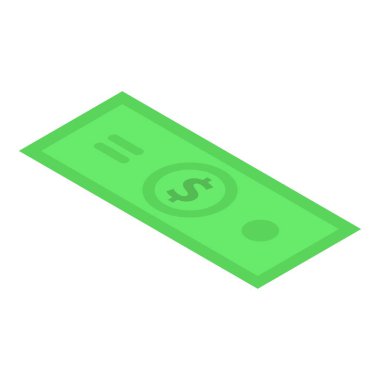Doları banknot simgesi, izometrik stili