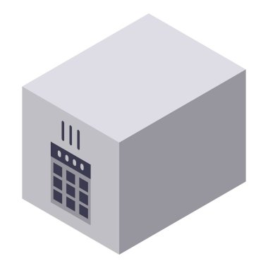 Çelik para güvenli simgesi, izometrik biçim