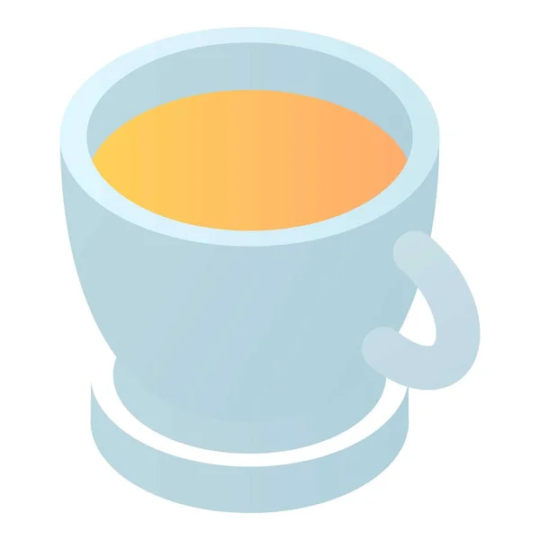 お茶アイコン、アイソメ図スタイルのカップ — ストックベクタ