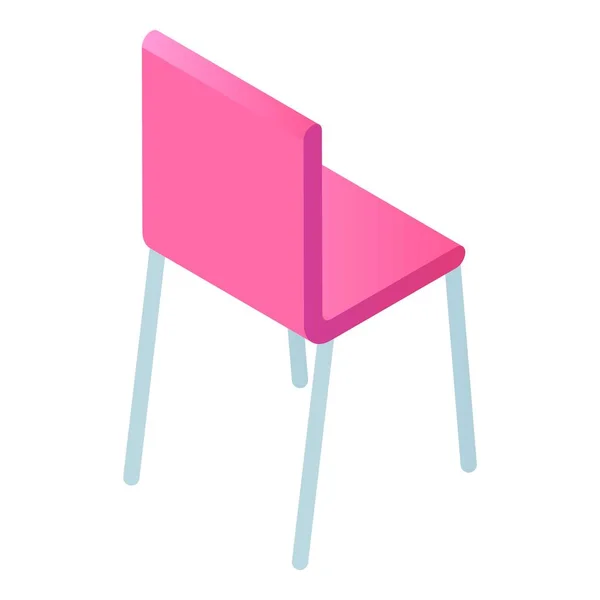 Ikon kursi merah muda, gaya isometrik - Stok Vektor