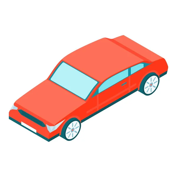 Иконка красного автомобиля, изометрический стиль — стоковый вектор