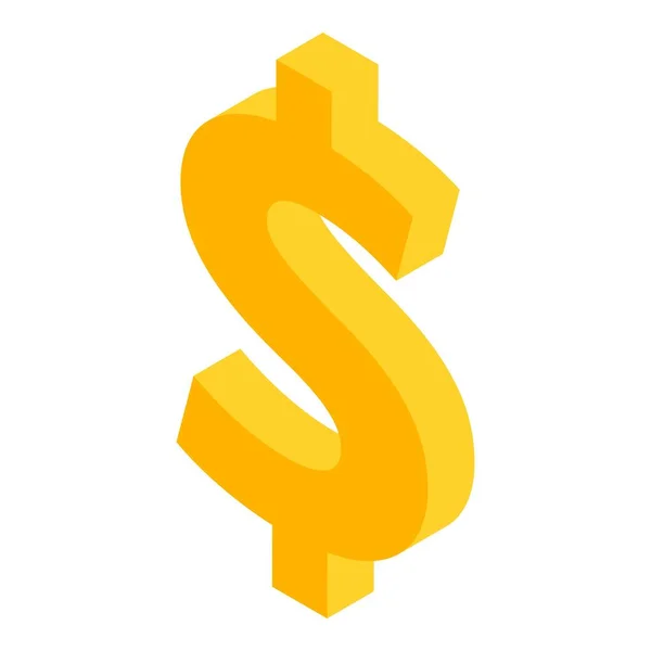 Ikona znak dolara, izometryczny styl — Wektor stockowy