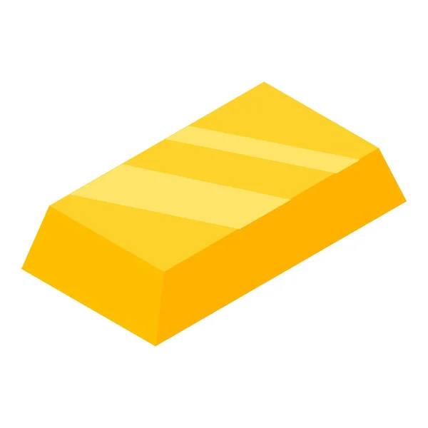 Gold bar icon, isometric style — Stock Vector
