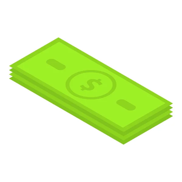 Dolaru bankovek ikona, izometrický styl — Stockový vektor