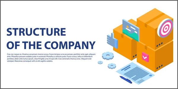 Company structure concept banner, isometric style — Stock Vector