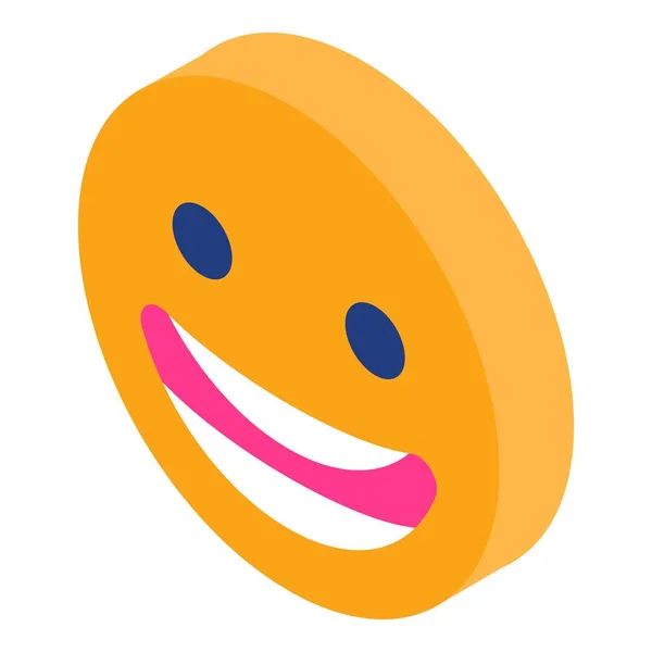Mosoly Emoji ikon, izometrikus stílus — Stock Vector