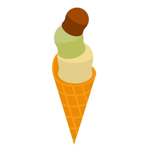 Icono de helado afrutado, estilo isométrico — Vector de stock