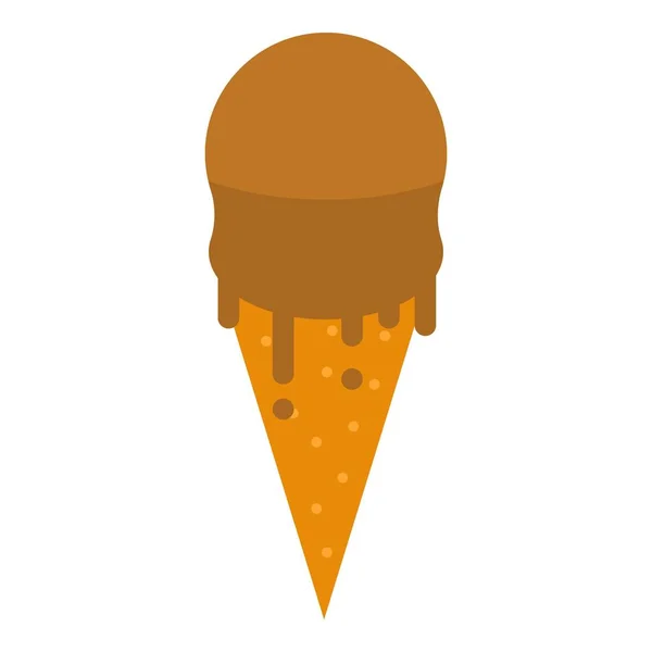 Ícone de cone de sorvete de chocolate, estilo isométrico — Vetor de Stock
