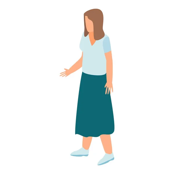 Woman in skirt icon, isometric style — Stock Illustration Woman in skirt icon, isometric style Stock Illustration