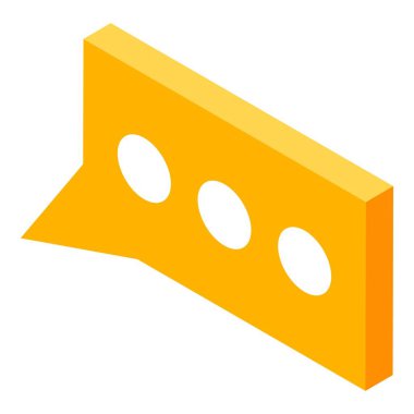 Sohbet balonu simgesinin, izometrik stili