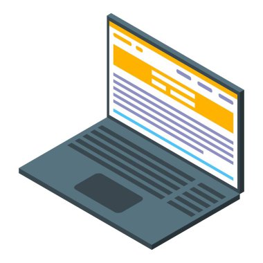 Laptop simgesi, izometrik biçim