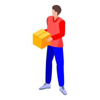 Paket dağıtım simgesi, izometrik biçim