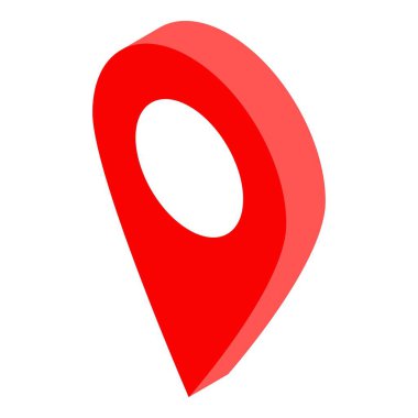 Kırmızı gps pin simgesi, biyometrik stil
