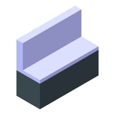 Ahşap istasyon bank simgesi, izometrik biçim