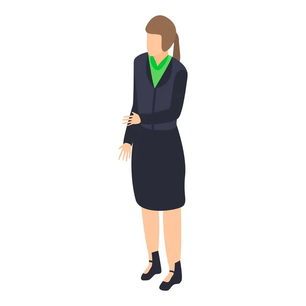 Icône femme d'affaires, style isométrique — Image vectorielle