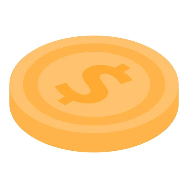 Ícone de moeda de dólar, estilo isométrico — Vetor de Stock