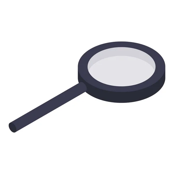 Glass magnifier icon, isometric style — Stock Vector